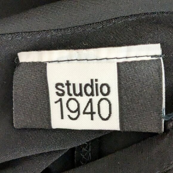 STUDIO 1940 Black 2 Piece Blouse Top; Tank w Chiffon Overlay; Size M - Picture 4 of 5